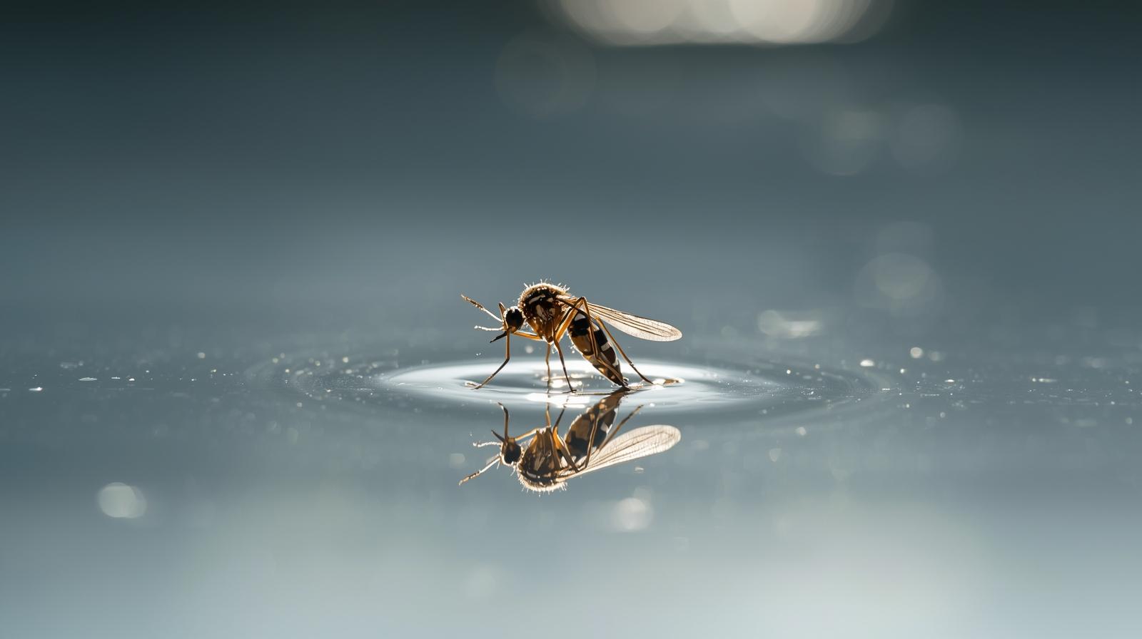 Mosquito laying eggs controlled by Greenbug
